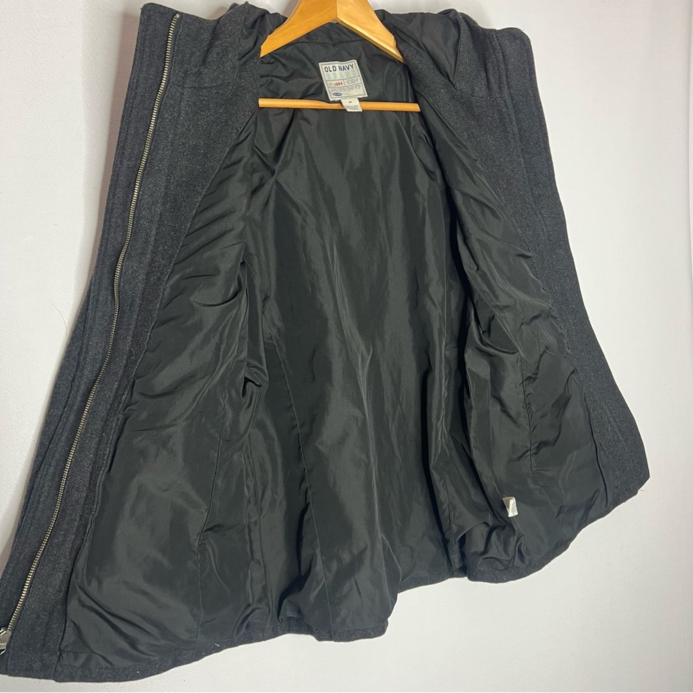Old Navy Wool Full Zip Hooded Jacket Women’s Coat Size M - Picture 6 of 10
